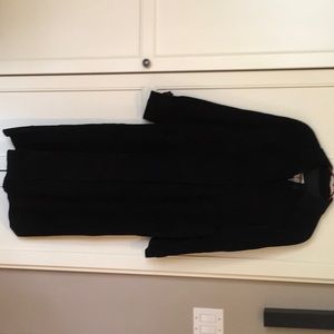 Black full length suede coat -lined